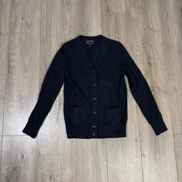 J.Crew Dream Cardigan Sweater WMNS XS Black V-Neck Button Up Wool-Cashmere Blend - Picture 3 of 10
